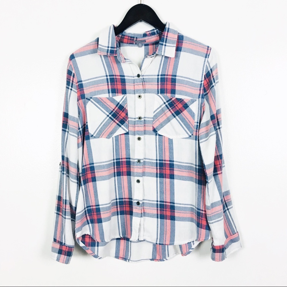 Charlotte Russe | Red, White, & Blue Plaid Shirt